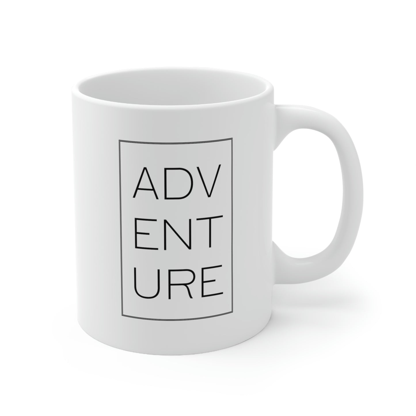 Adventure ceramic mug.